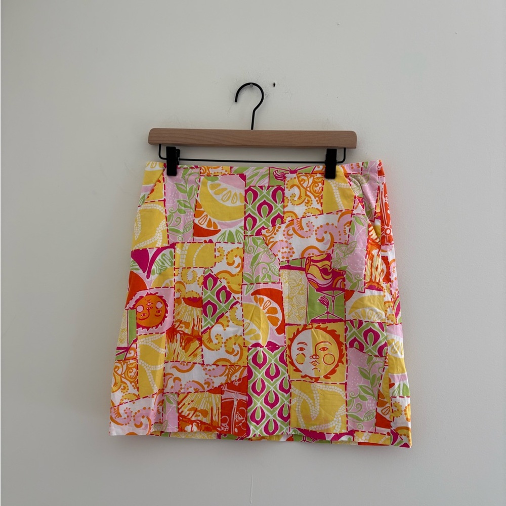 Lilly Pulitzer Colorful Patchwork “Sun of a Gun” Mini Skirt